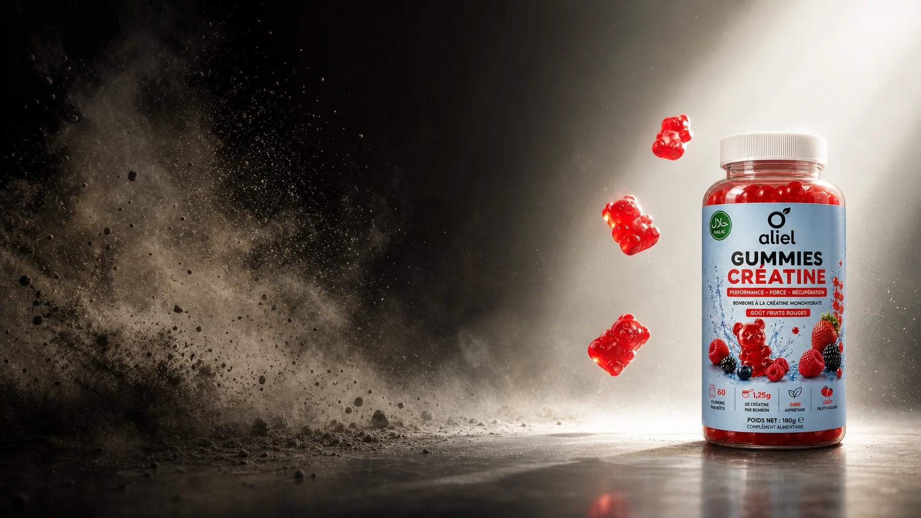 Wide 16:9 editorial banner. A dramatic scene where a cloud of dust (symbolizing powder) is fading aw